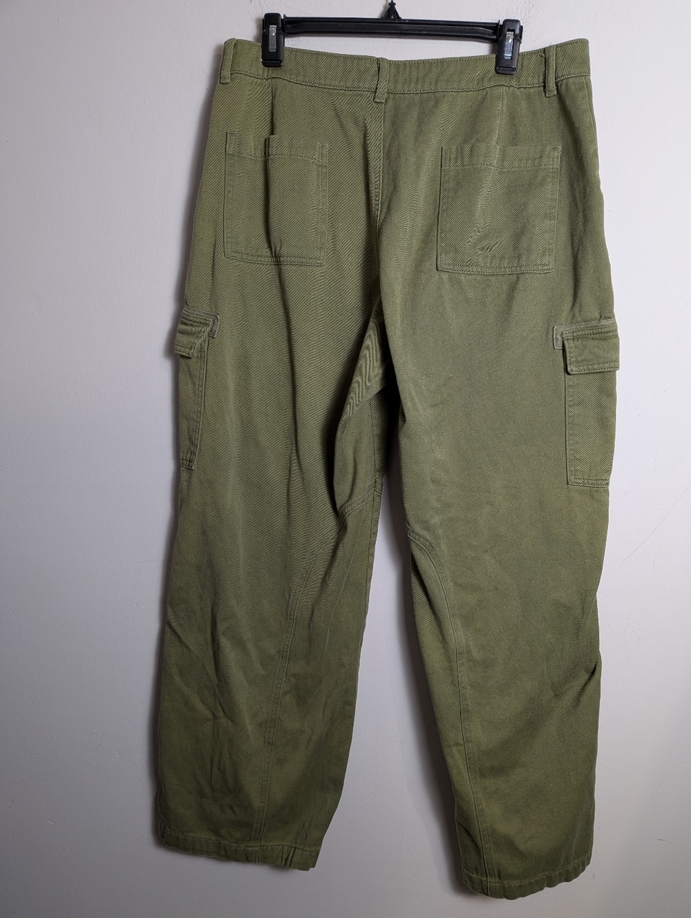 Victoria's Secret Pink Utility Cargo Pants Green Wide Leg Sz L - Picture 2 of 8